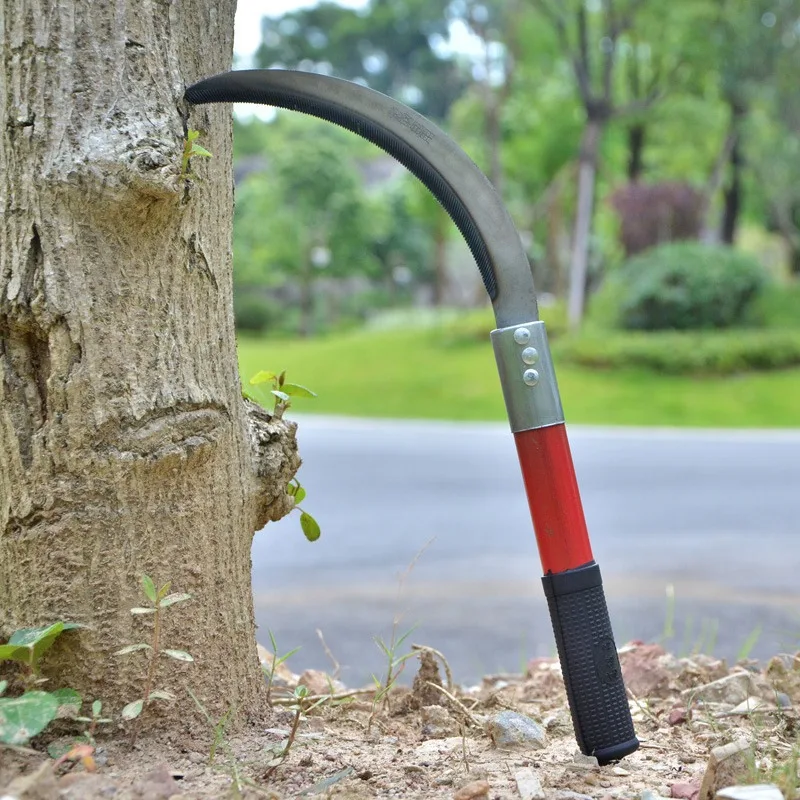 Thick Blade Large Handheld Sickle 18cm Blade Length Anti-slip Handle Manganese Steel Farm Tool for Mowing Corn Reed Weeding