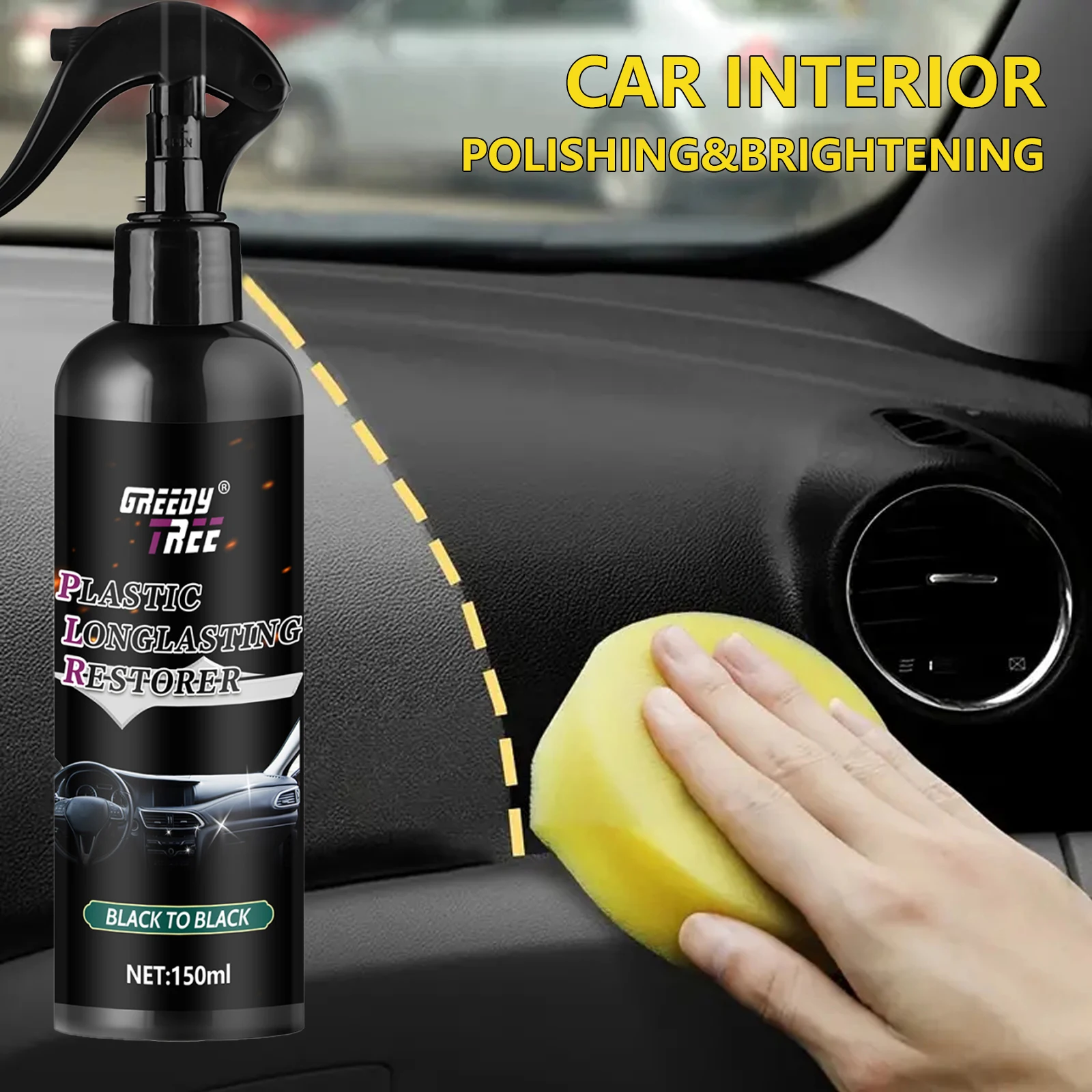 Greedy tree Car Interior Cleaner Agent Ceiling Cleaner Leather Flannel Woven Fabric Water Free Multipurpose Auto Dash Cleaning
