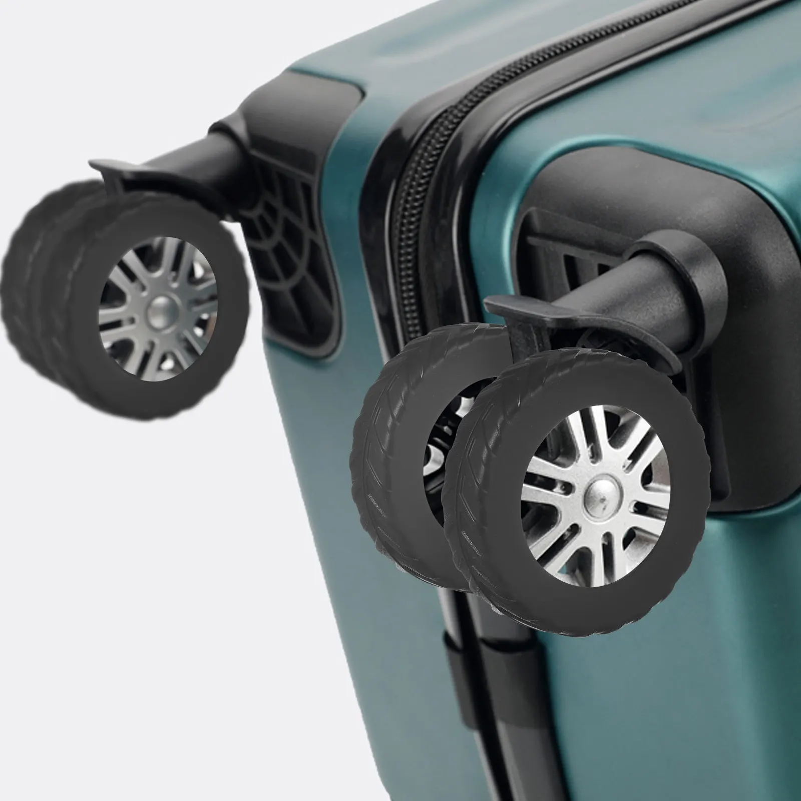 

8 шт. силиконовых защитных чехлов для колес багажа, универсальные, для чемоданов и тележек, бесшумные, звукоизоляционные, амортизирующие, защита от скольжения