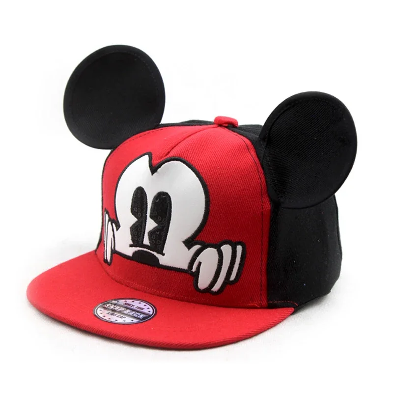 Disney Waflera Mickey Mouse Hat For Kids Baby Boy Girl Baseball Cap Fashion Children Hip Hop Caps Kids Snapback Breathable Hats