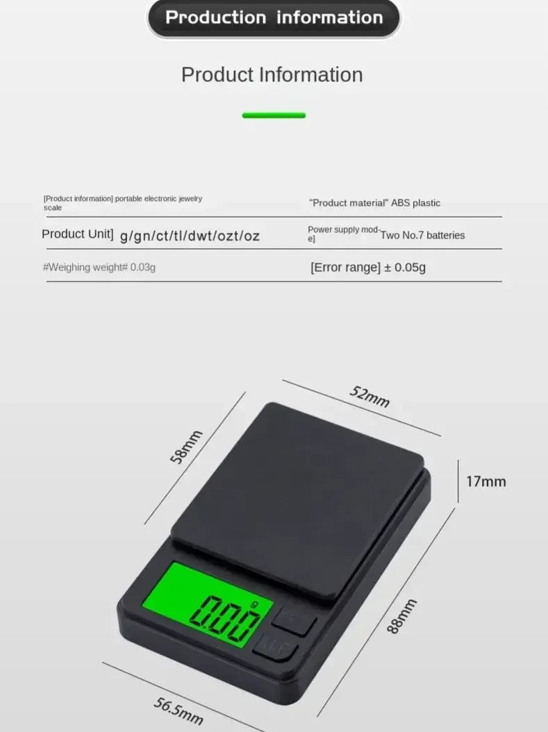 ميزان مطبخ إلكتروني 1000 جرام/0.01 جرام مقياس جرام صغير للجيب دقيق مع إضاءة خلفية وغطاء معايرة مقياس القهوة #6