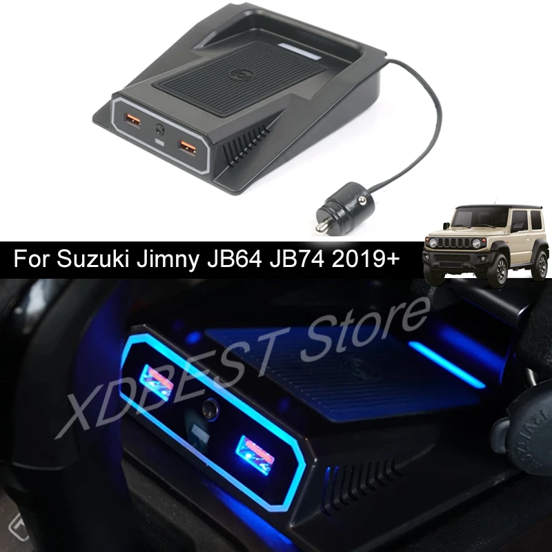 Car Phone Holder Wireless Charger For Suzuki Jimny JB64 BJ74 Accessories  Dual USB Car Charger Adapter 2019 2020 2021 2022 2023