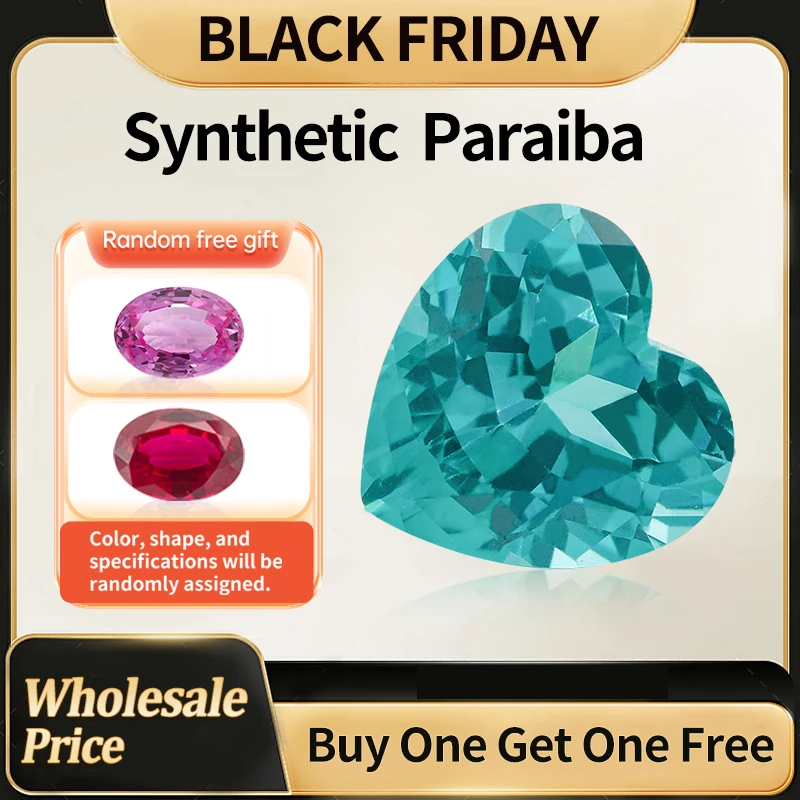 

YinZheng Heart Shape Paraiba Flame Melted Cultivate Paraiba Can Be Provide GRC Or AGL Certifacate Loose Synthetic Paraiba Stone