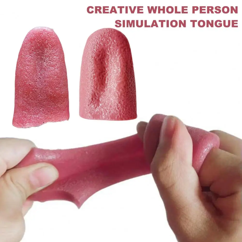 Realistic Fake Tongue Prop for Magic Shows Halloween Scary Funny Tongue Reusable Trick Tool Mentalism Magic Street Performances