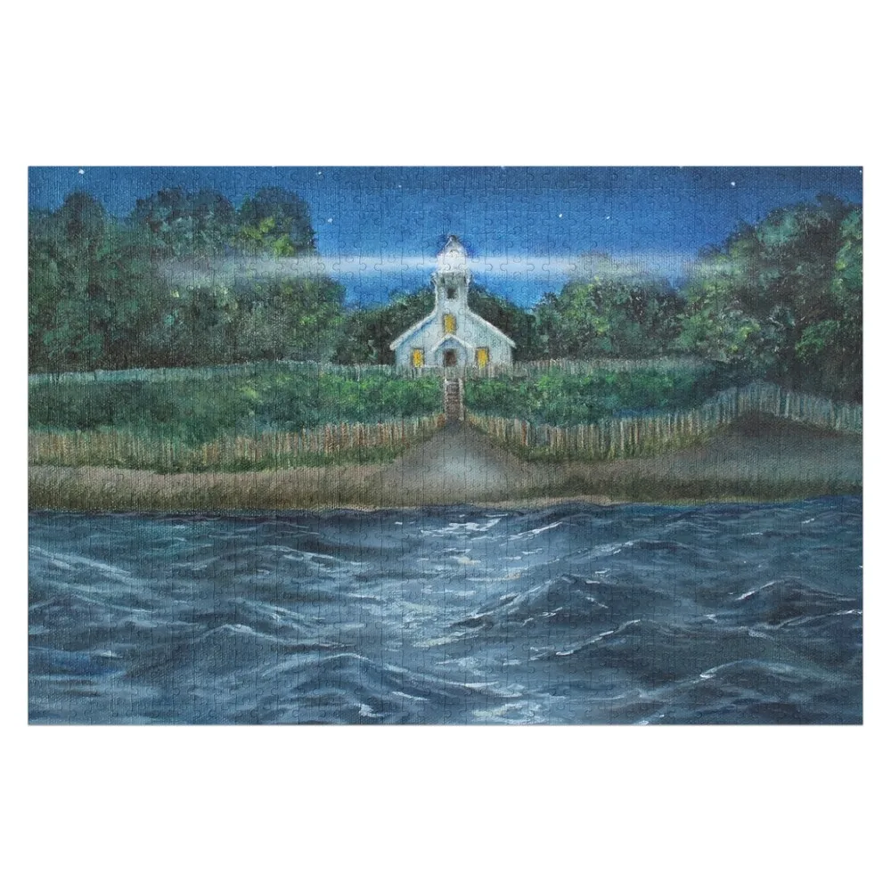 Mission Point Lighthouse Jigsaw Puzzle Baby Toy Custom Wooden Gift Wooden Decor Paintings Jigsaw For Kids Puzzle