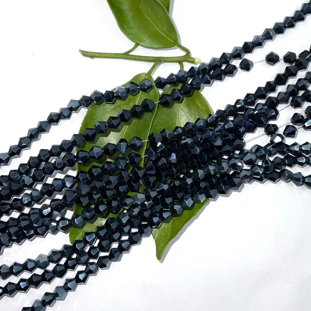 AB 4mm Hematite Bicone Faceted Crystal Glass Loose Spacer Beads Lot Colors For Jewelry Making DIY Bracelet Necklace Wholesale