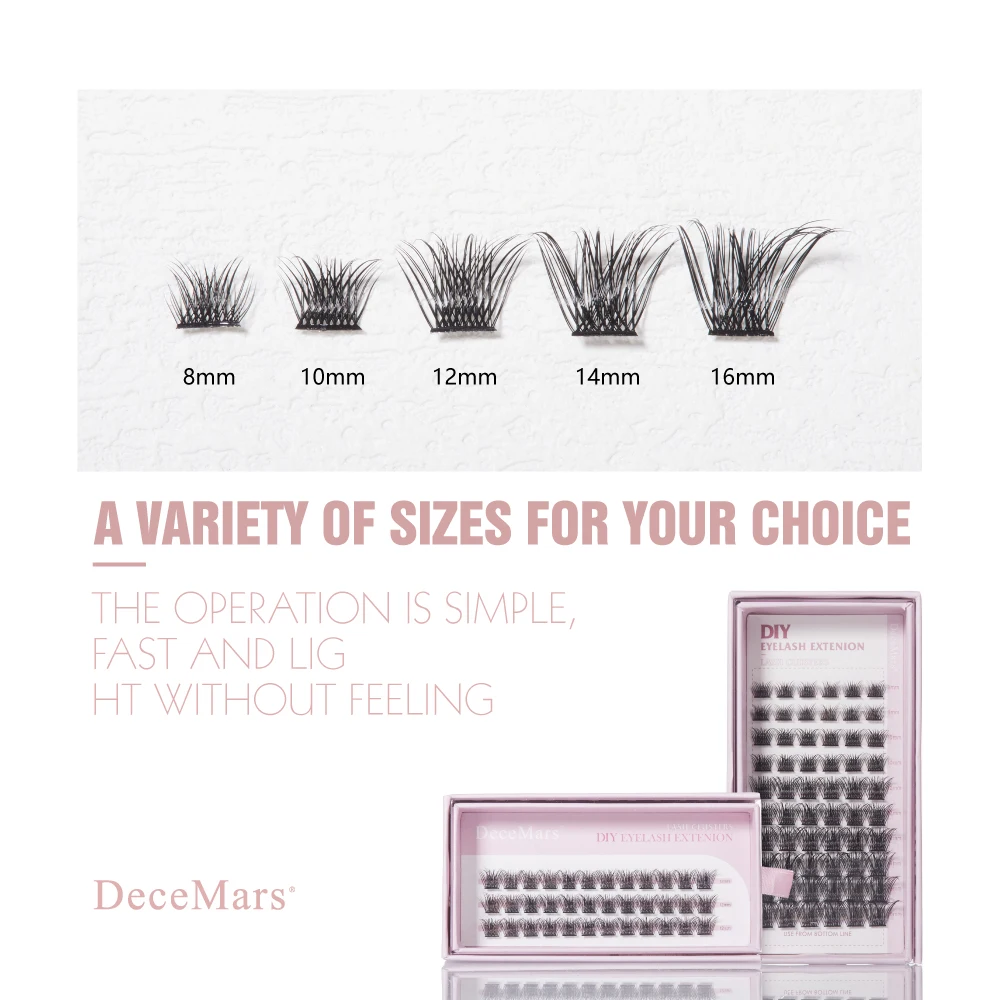 DeceMars Clusters Extensions 8-16MIX Individual Lashes Cluster DIY Eyelash Extensions at Home（ F03 ）