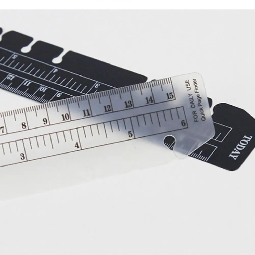 PVC Loose-leaf Notebook Bookmark Transparent Black Separator Page Bookmark Ruler Multi-Function Soft 6-Hole Scale Ruler A5