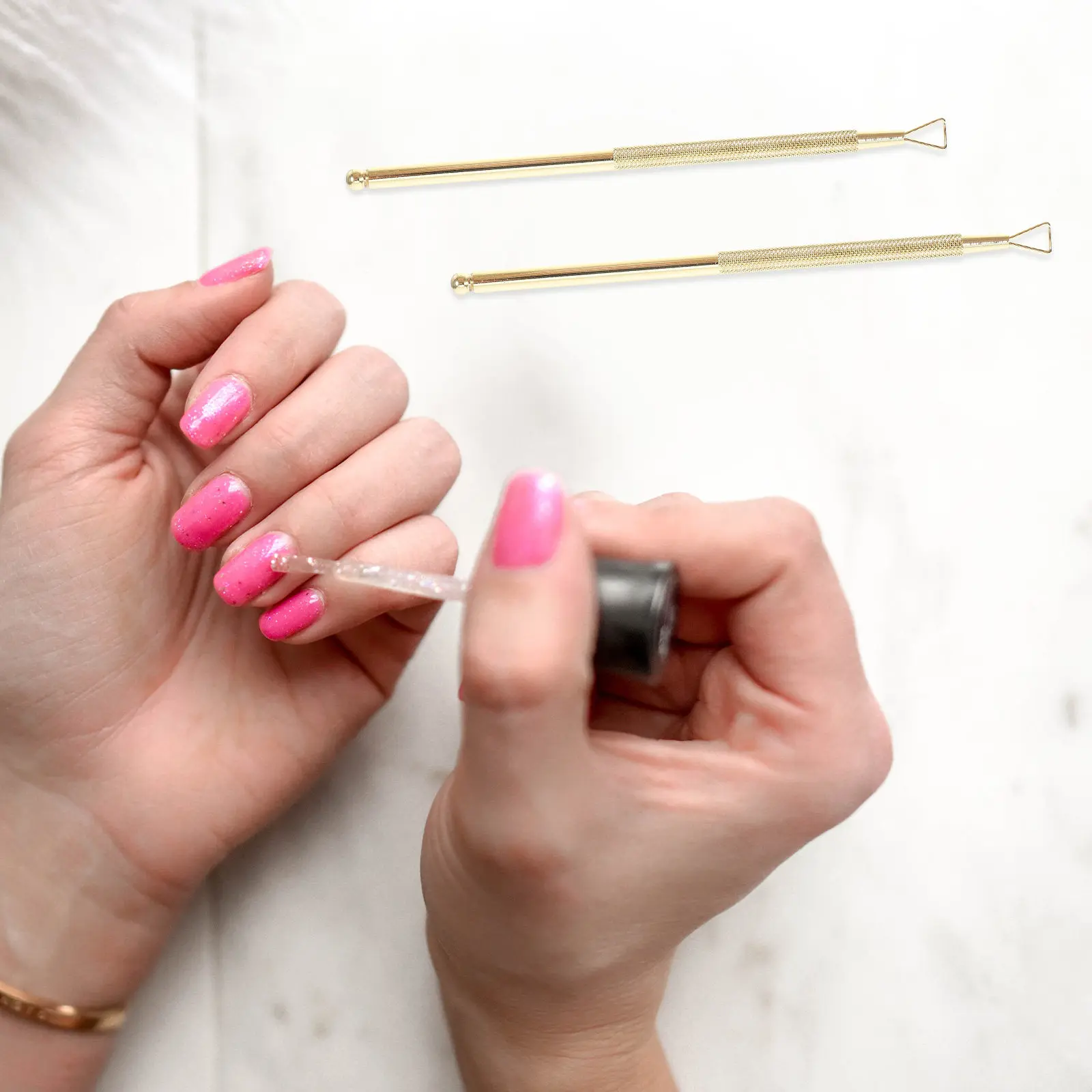 4Pcs Cuticle Pusher Stainless Steel Triangle Nail Art Scraper Gel Remover Nail Polish Removing Tool for Manicure