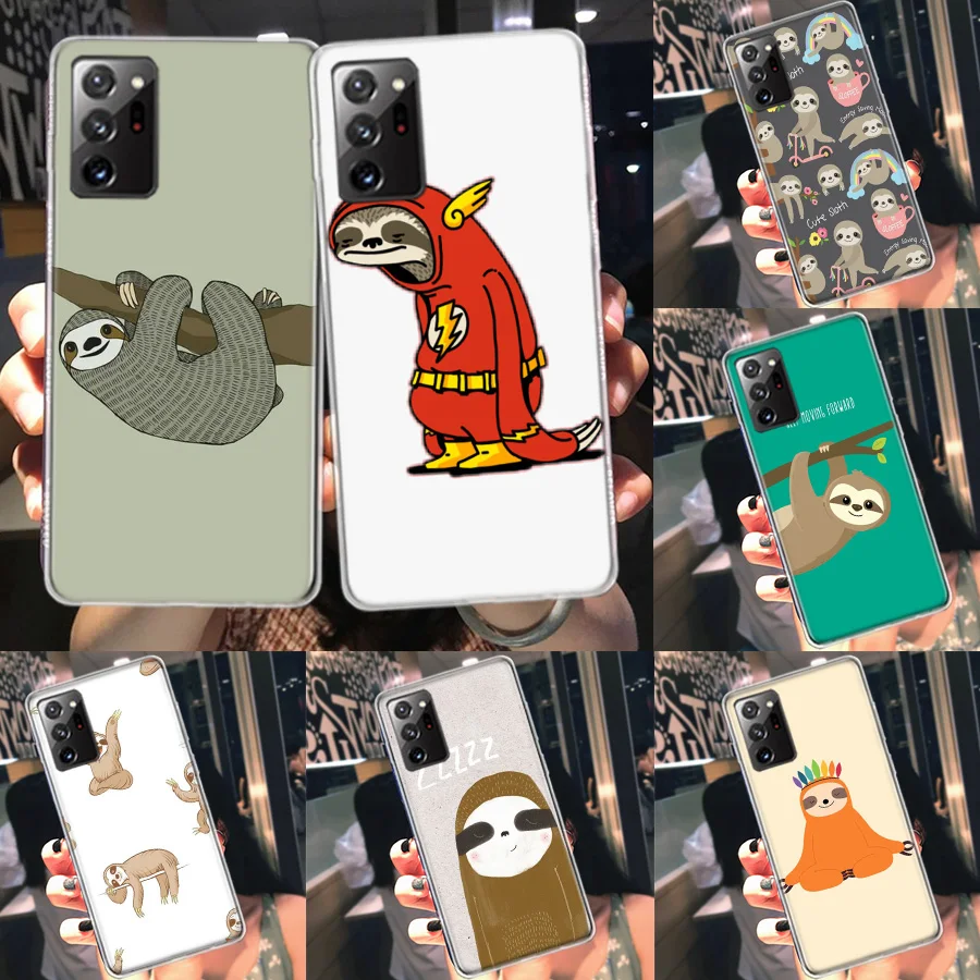 Sloth Cute Animals Phone Case For Galaxy Samsung A02S A03S A04S A05S S8 A15 A25 A35 A55 A9 A8 A7 A6 J8 J6 J4 Plus S7 S10 Lite 20