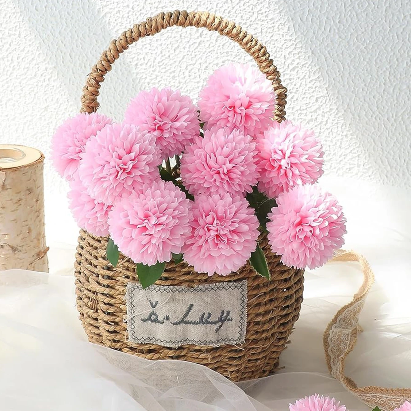 5 Stück Seiden-Kugelchrysanthemen, Künstliche Hochzeitsblumen, Deko für Vasen, Boxen, Heim, Zimmer, Scrapbooking, Blumengeschenk-Arrangement, Zubehör – Detail 1