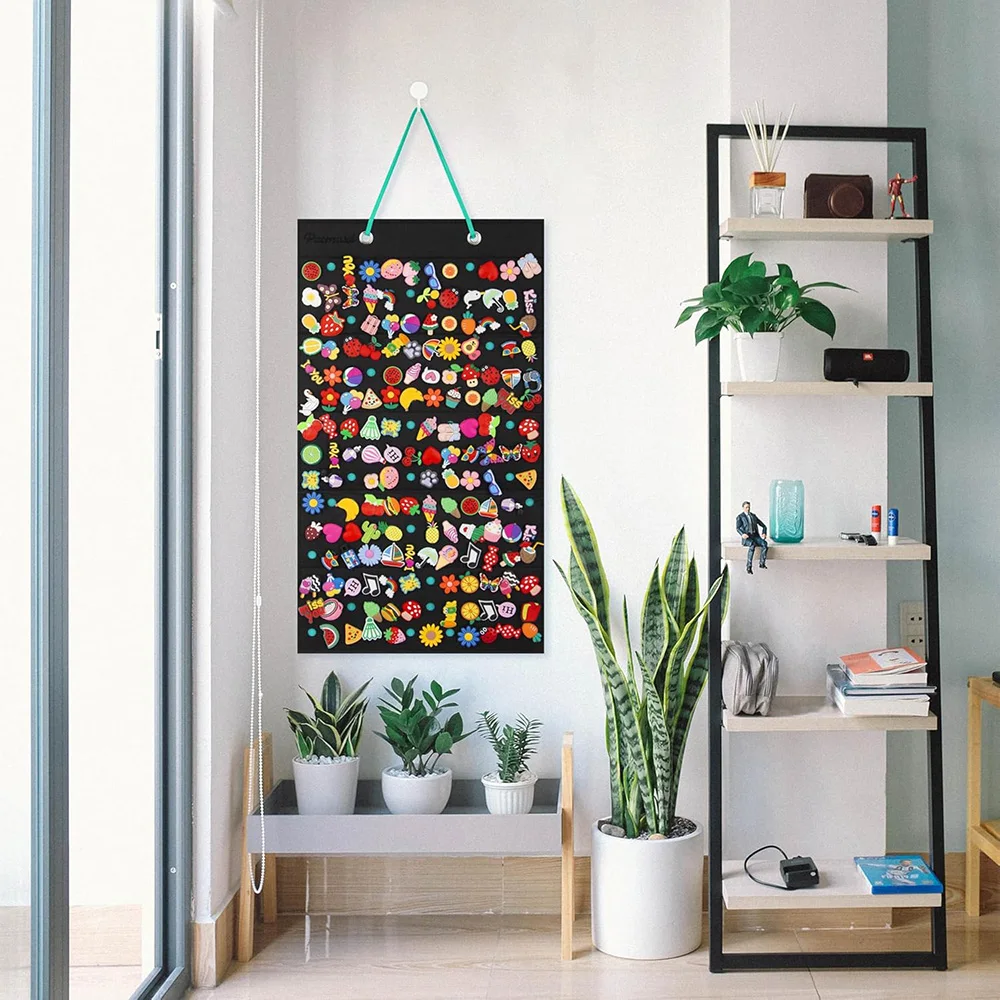 Shoe Charms Organizer With 180 Holes, Hanging Shoe Charm Holder, Shoe Decoration Clog Charms Display, Collection Holder image 5