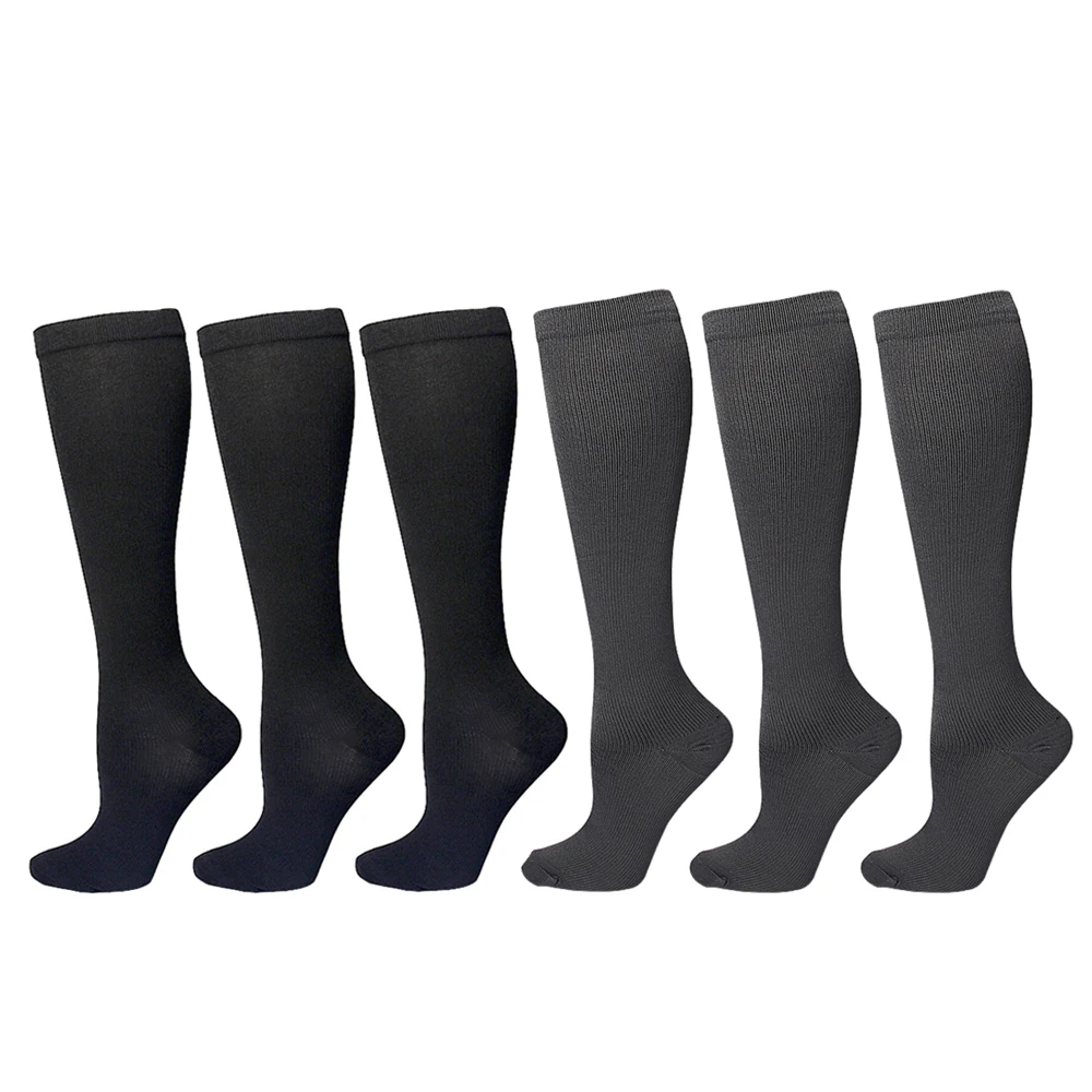 2/6 Paar Kompressionsstrümpfe, Laufsportsocken, Pflegestrümpfe, 20–30 mmHg, für Flug, Reisen, Schwangerschaft, Ödeme, Diabetes, Krampfadern, Socken