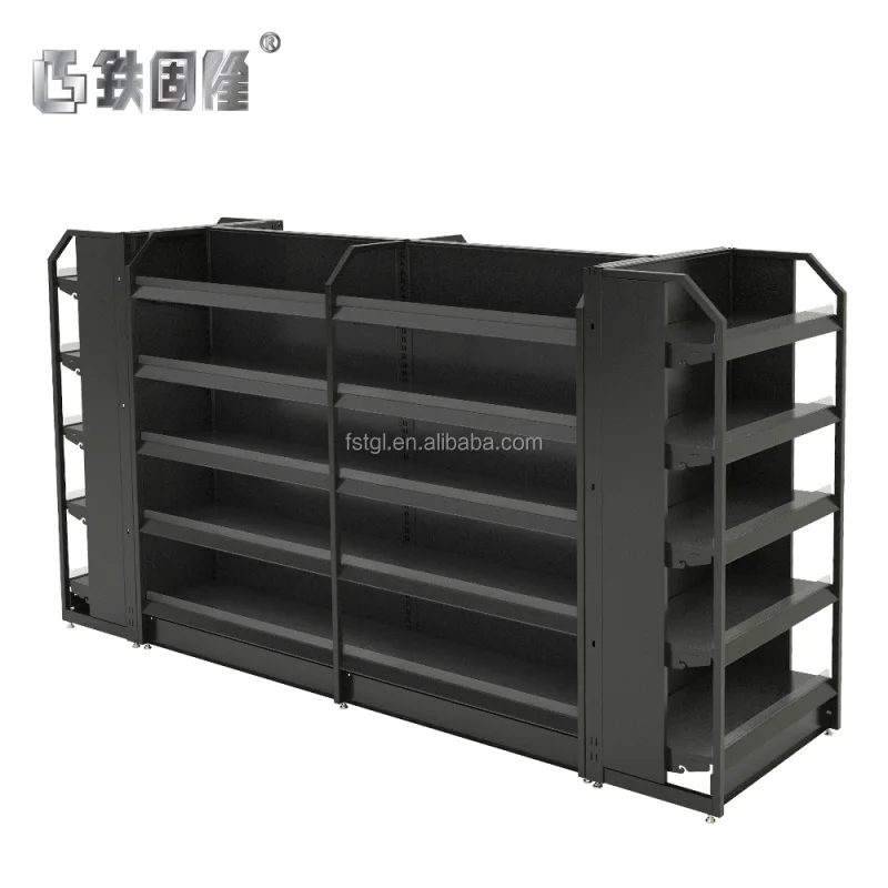 [Customized]Single-Sided Wall Shelf Supermarket Gondola Display Rack round Wire Shelf Store Use Made of Metal