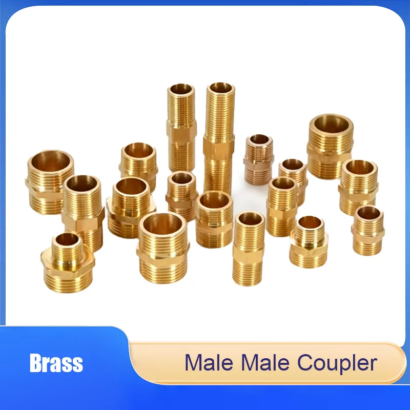 

Brass Male To Male Straight Connector 1/2" 3/4" 1" Extension Pipe Fitting Double Male Adapter Coupler for Water Pipeline