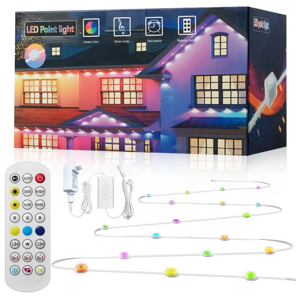 Smart Outdoor Eaves LED Lights Permanent Multi-Color IP67 Waterproof 30 LEDs for Home Security And Decor