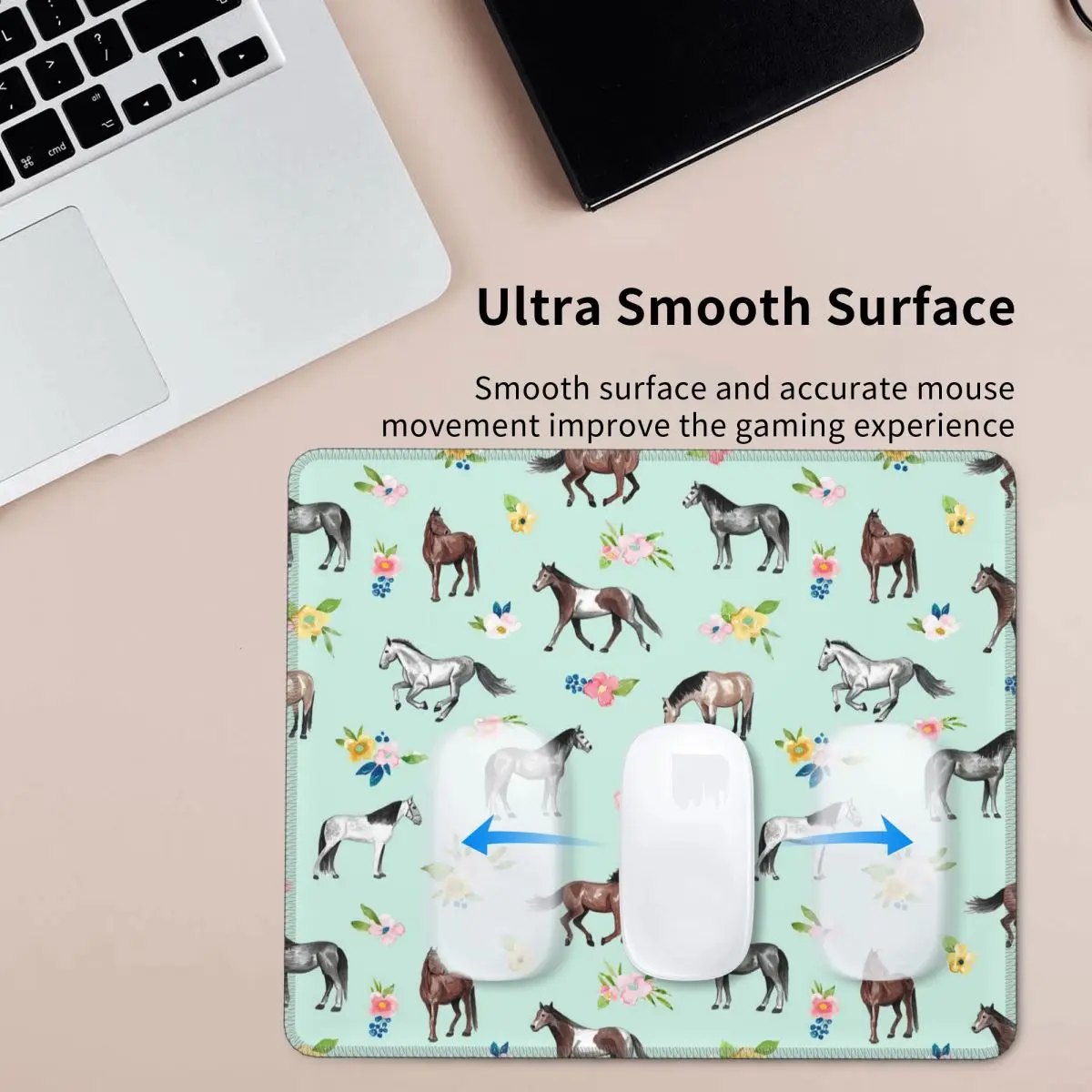

Лошади и цветы, мятно-синий коврик для мыши, компьютерная клавиатура, коврик для мыши, геймерский ПК, ноутбук, настольный коврик, офисные аксессуары, настольные коврики