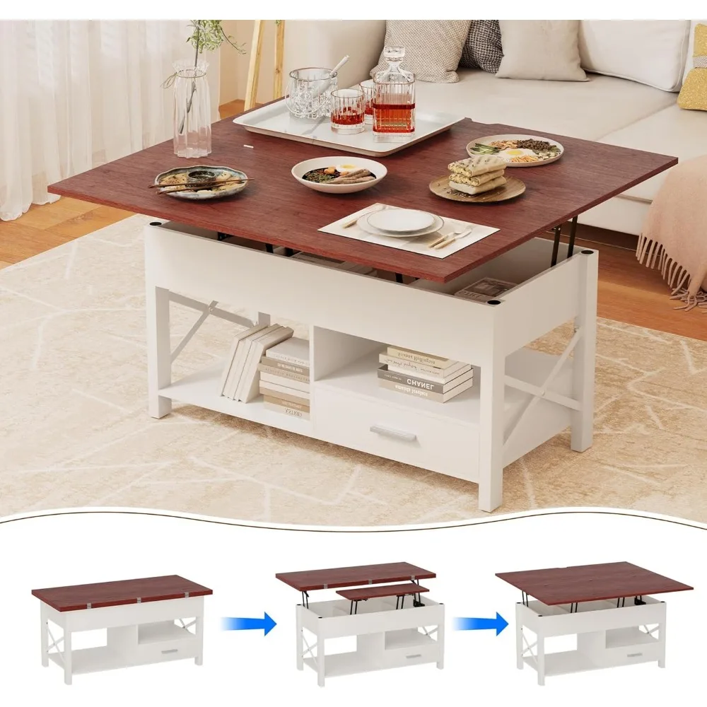 Lift Top Coffee Table,4 in 1Coffee Tables with Storage Cabinet for Living Room,Coffee Table with Lifting Top with Lift Tabletop