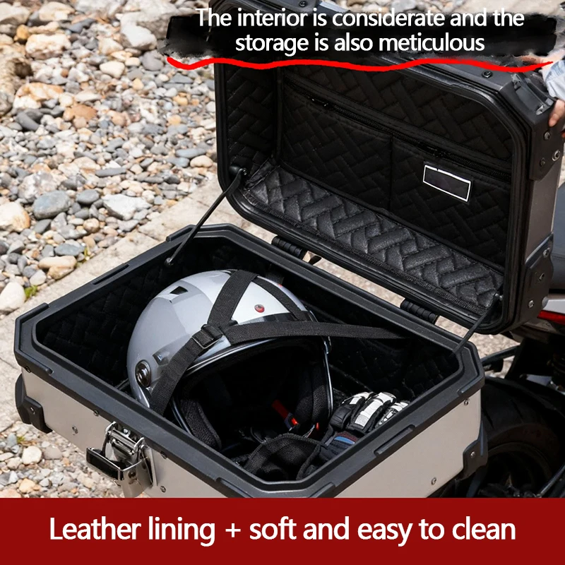 Motorcycle trunk: Aluminum alloy quick-release trunk, small trunk, 28-liter universal, versatile and waterproof rear trunk