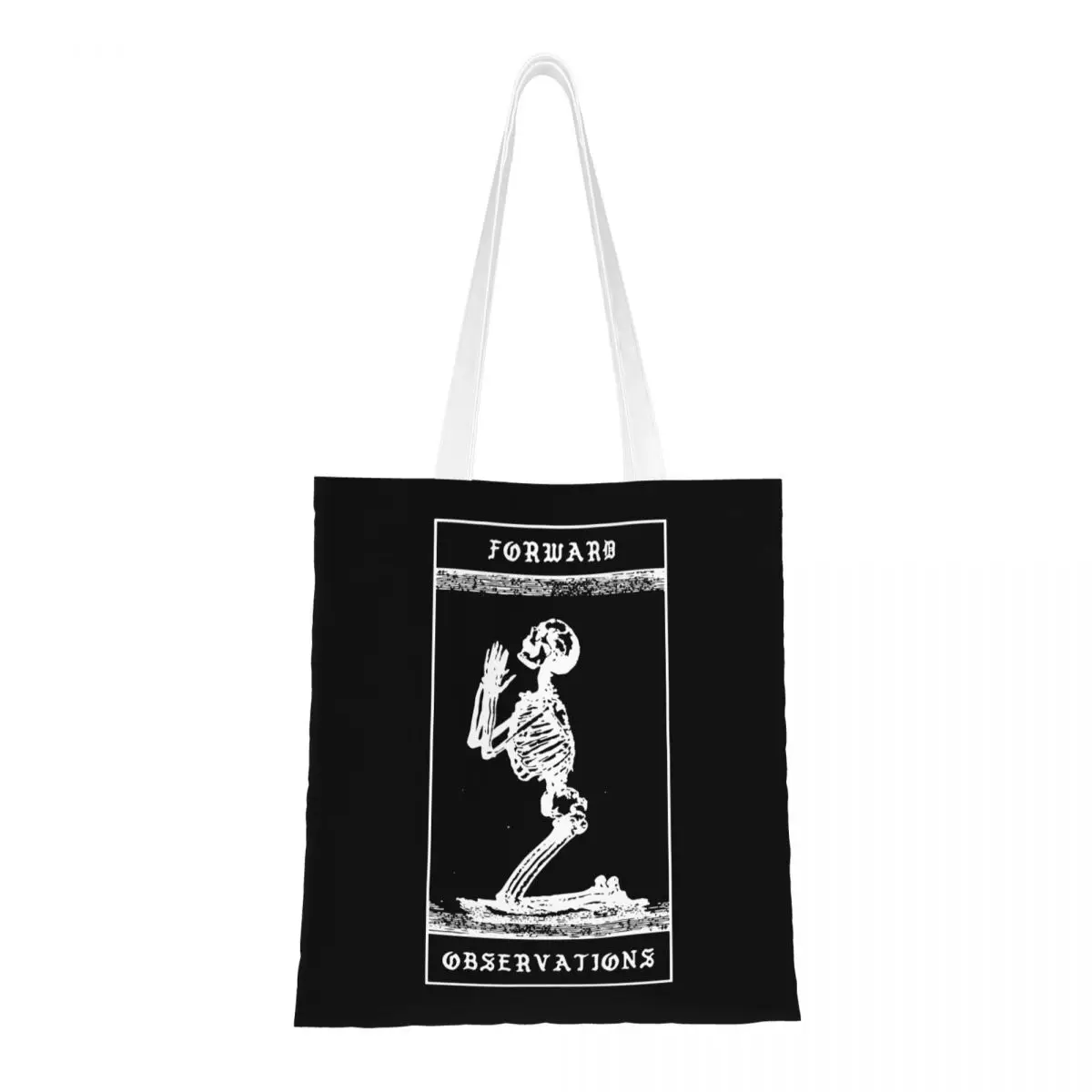 

Praying Skeleton Forward Observations Group Canvas Tote Bag Aesthetic Unique Design Gbrs Crye Supdef Grocery Bag for Unisex