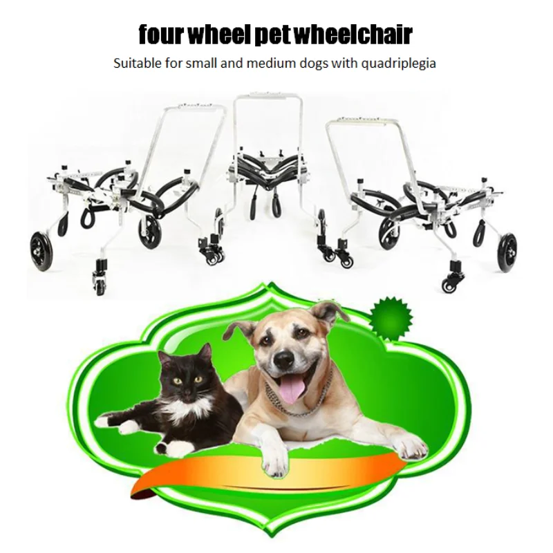 Imagem -02 - Cadeira de Rodas de Quatro Rodas para Cães Pequenos Scooter Pet Escada e Maca Veicular Maca para Cães Corpo Inteiro