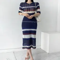 Two Piece Set Of Summer Hollow Out Short Sleeve Knitted Top And Women's Skirt Skirts Womens 2020 England Style Knitted Skinny