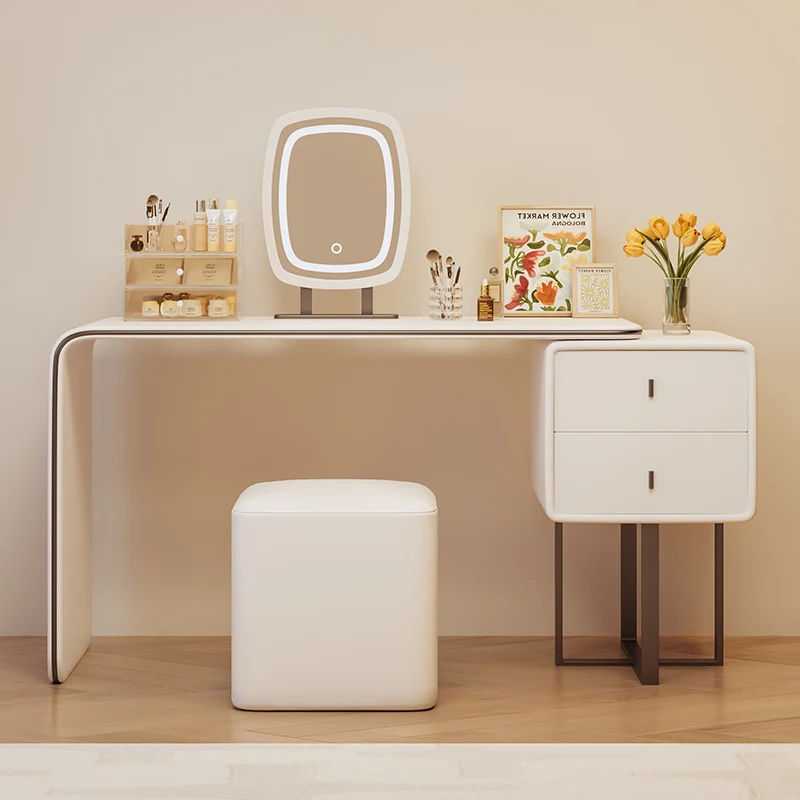 

Makeup Vanity Desk with Drawers Cabinet Storage Bedroom Furniture Makeup Dressing Table with Light and Mirror Make Up Table Home