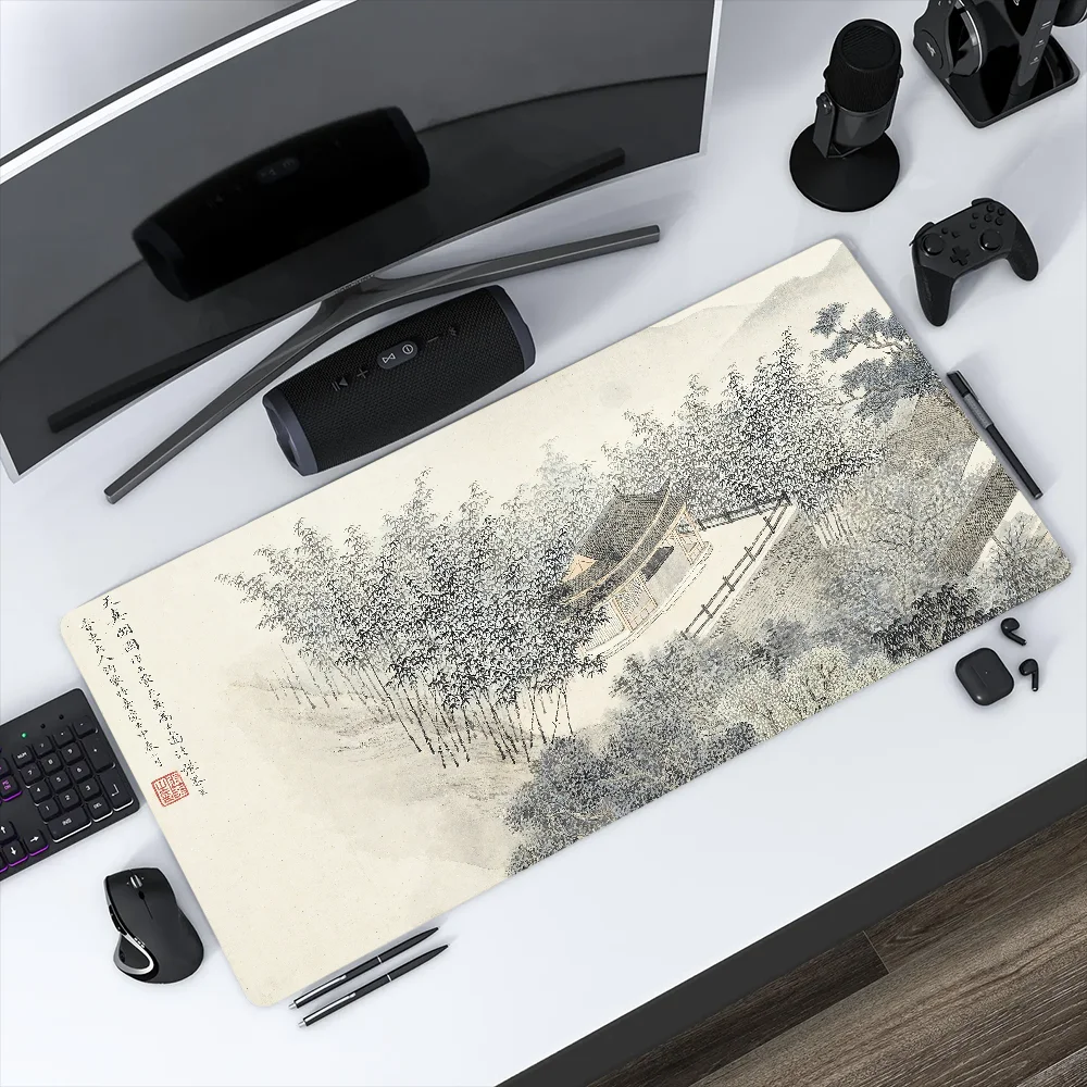 Chinese Art Buddhism Aesthetics Mouse Pad Non-slip Thickened Large Writing Lockedge Office Student Gaming Cushion MousePad