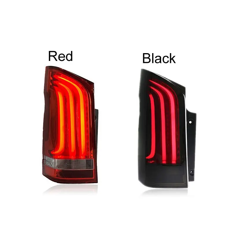 Pair Of Car Tail Light Assembly For Benz Vito 2016-2023 LED Brake Flowing Water Flicker Plug and Play Tail Lamps Taillights 2PCs