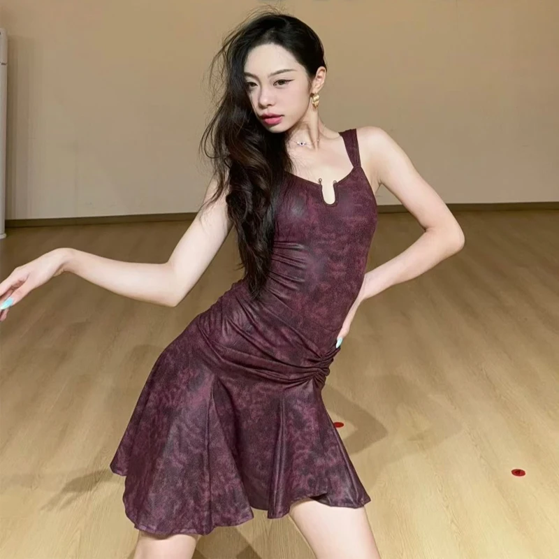 

Новые женские костюмы для латинских танцев самбы, фиолетовая одежда для латинских танцев чача, костюмы для соревнований по бальным танцам для взрослых, SL13643