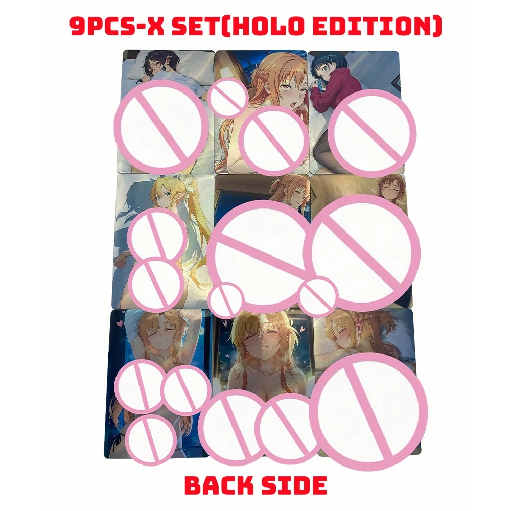 9PCS\Set Sword Art Online Anime Kaarten Zeldzame DIY Waifu Sexy Naakt Asuna Suguha Kirigaya Leafa Flash ACG TCG Collectie kaart Geschenken