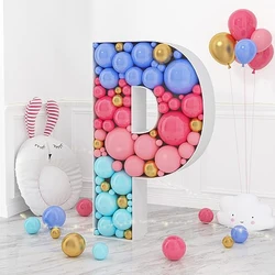 73cm Letters Mosaic Balloon Frame 5 colors Balloons Foam Board A to Z Letter Balloon Filling Box for Birthday Wedding Supplies