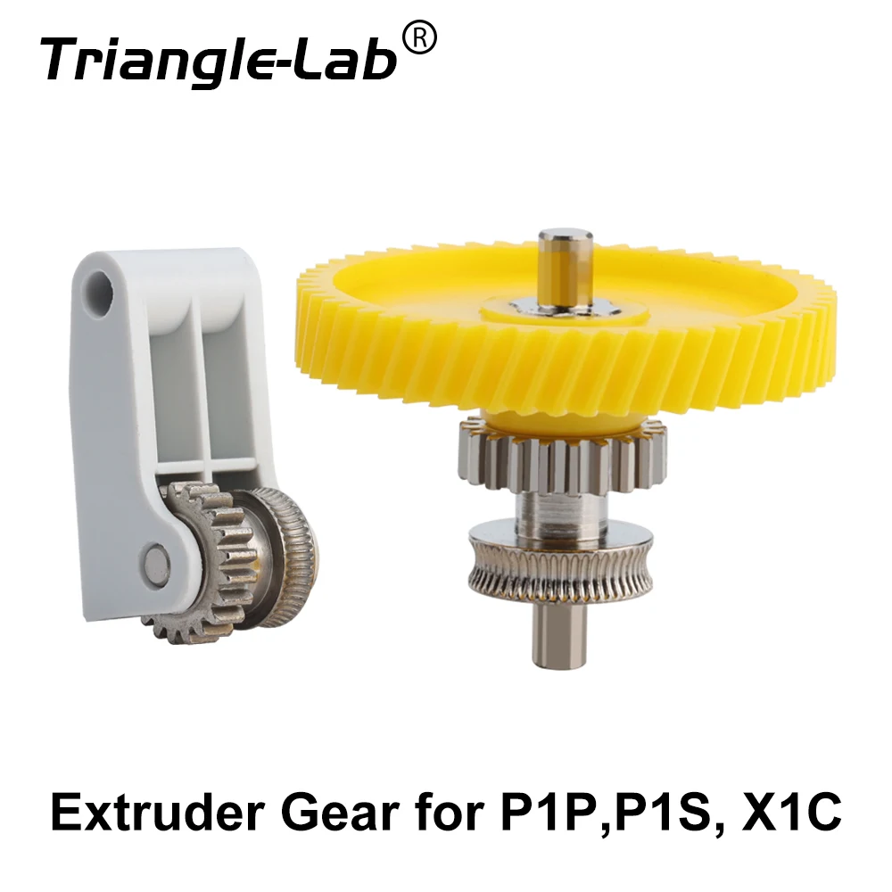 

C trianglelab Upgrade Hardened Steel Extruder Gear Assembly For Bambu Lab P1P X1 X1C Nickel Plating Wear-resisting 1.75MM