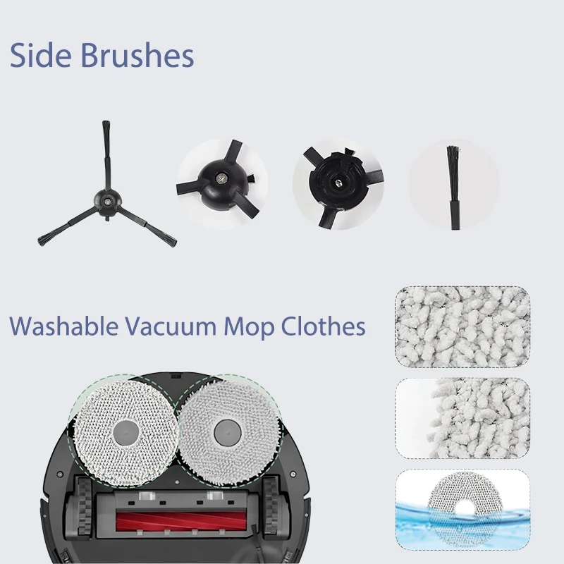 For Roborock Qrevo S, Qrevo Pro, Qrevo MaxV Robot Vacuum Part Main Side Brush Hepa Filter Mop Pad Cloth Dust Bag Accessories