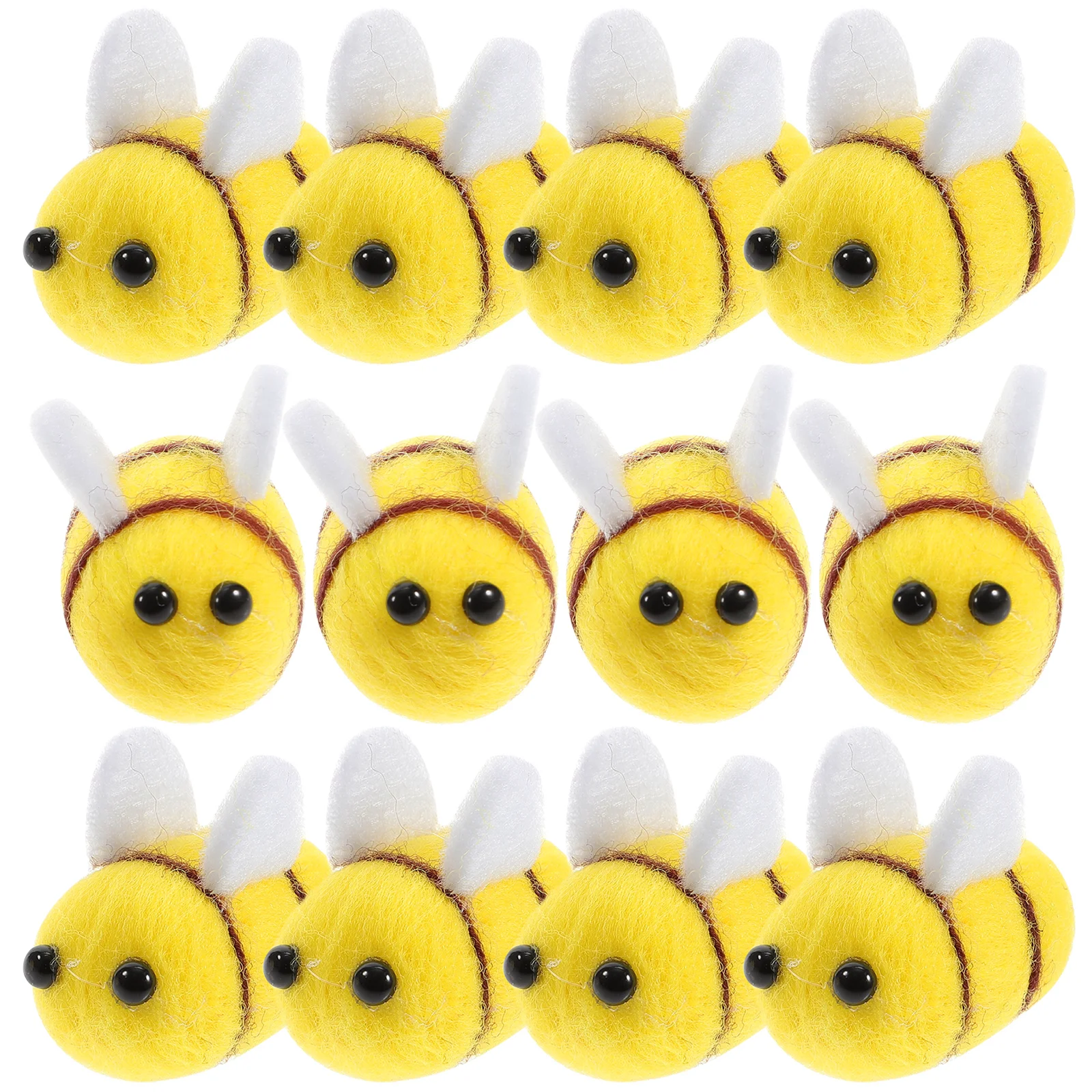 

Fuzzy Bee Wool Felt Ornament Miniature Decorations for Sweater Hat Shoes DIY Crafts Projects Cartoon Animal Design Clothes