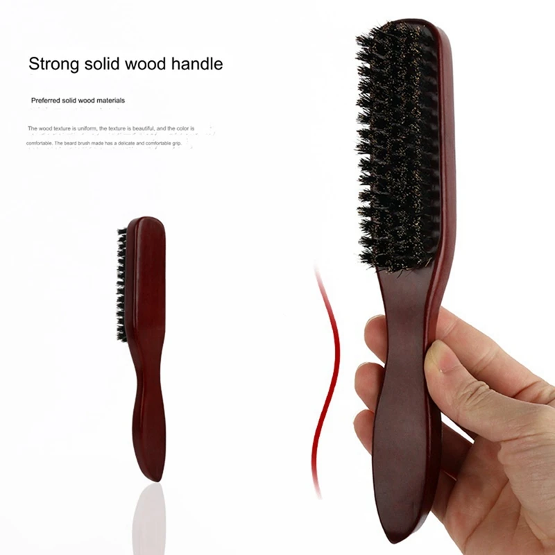 Spazzola per capelli leviganti, spazzola per capelli di cinghiale, spazzola per capelli da donna e da uomo spazzola per barba da barbiere