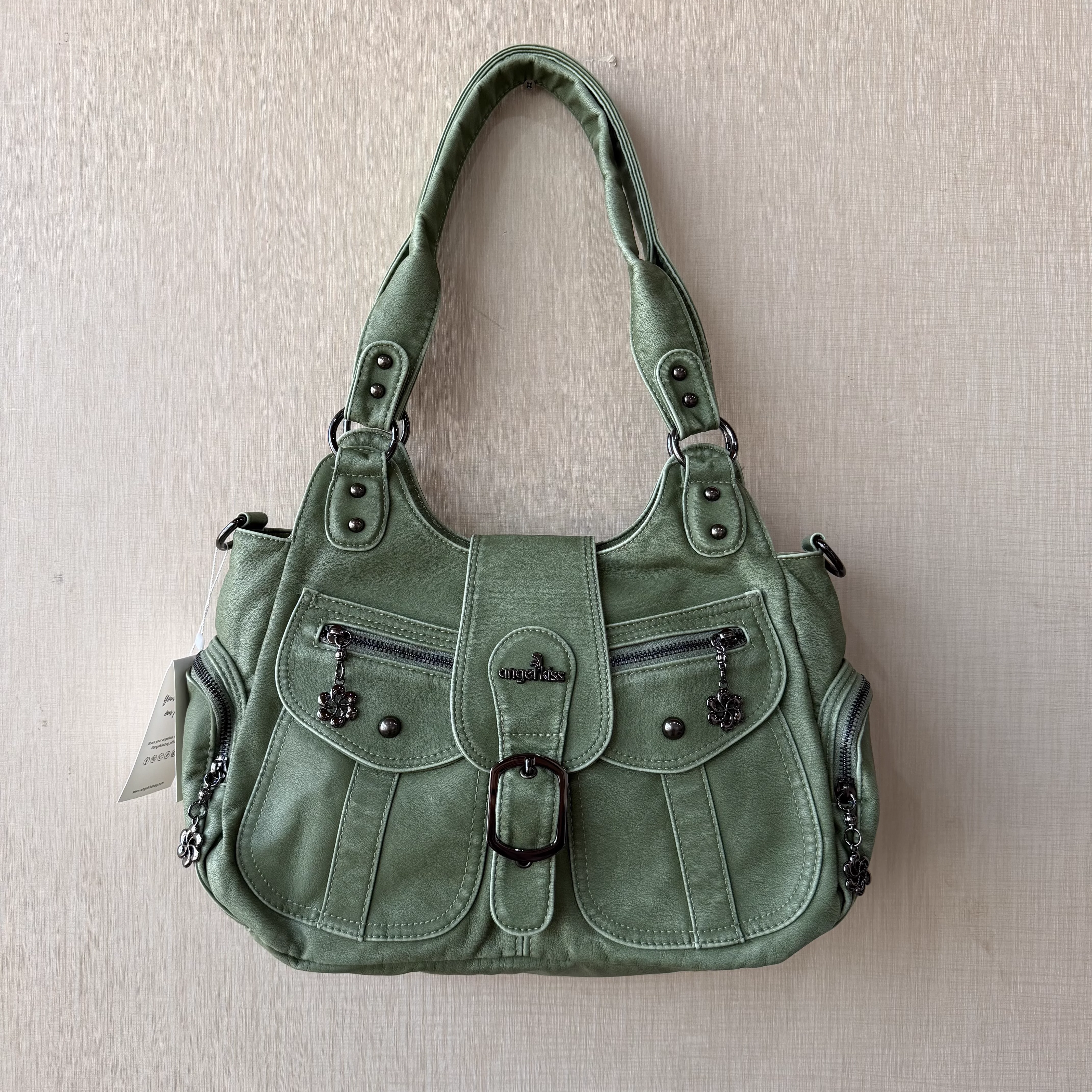 

Angle Kiss Vintage Y2K Multi Pocket Crossbody Bag Women Pu Leather Shoulder Bags Large Capacity Purses Handbags Повседневная Сум