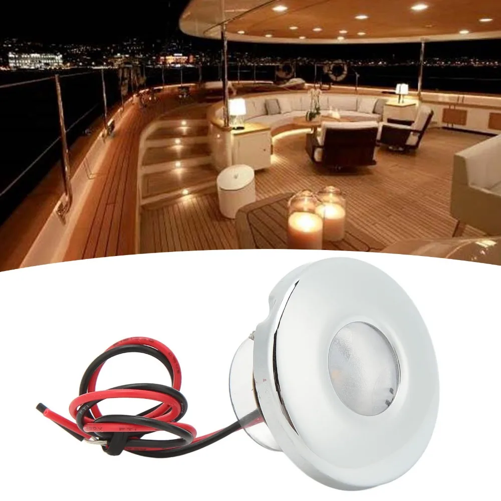 39mm DC 12V LED Aisle Light 100LM Warm White Light 3000K IP67 Waterproof Rust Proof Smooth Surface for Boat RV Home