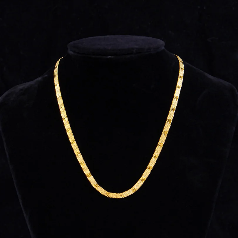 

1pc Fashion Unisex Snake Chain Stainless Steel Jewelry Flat Snake Herringbone Chain Necklaces for Women Men New Trend No Fade