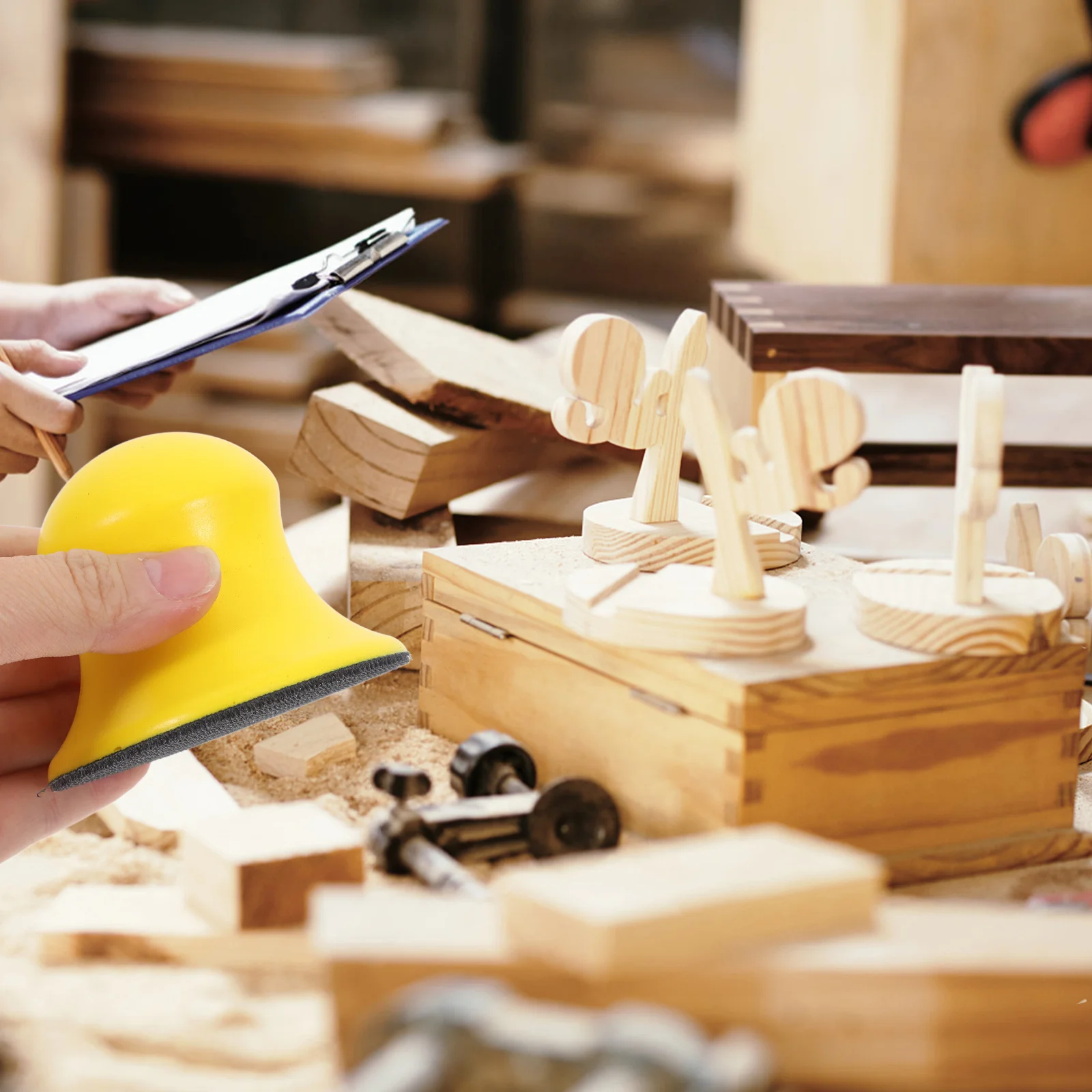 

Hand Pad For Woodworking Sturdy Manual Polishing Block Flexible Round Sanding Disc Sanding Tools For Furniture Wood Polishing