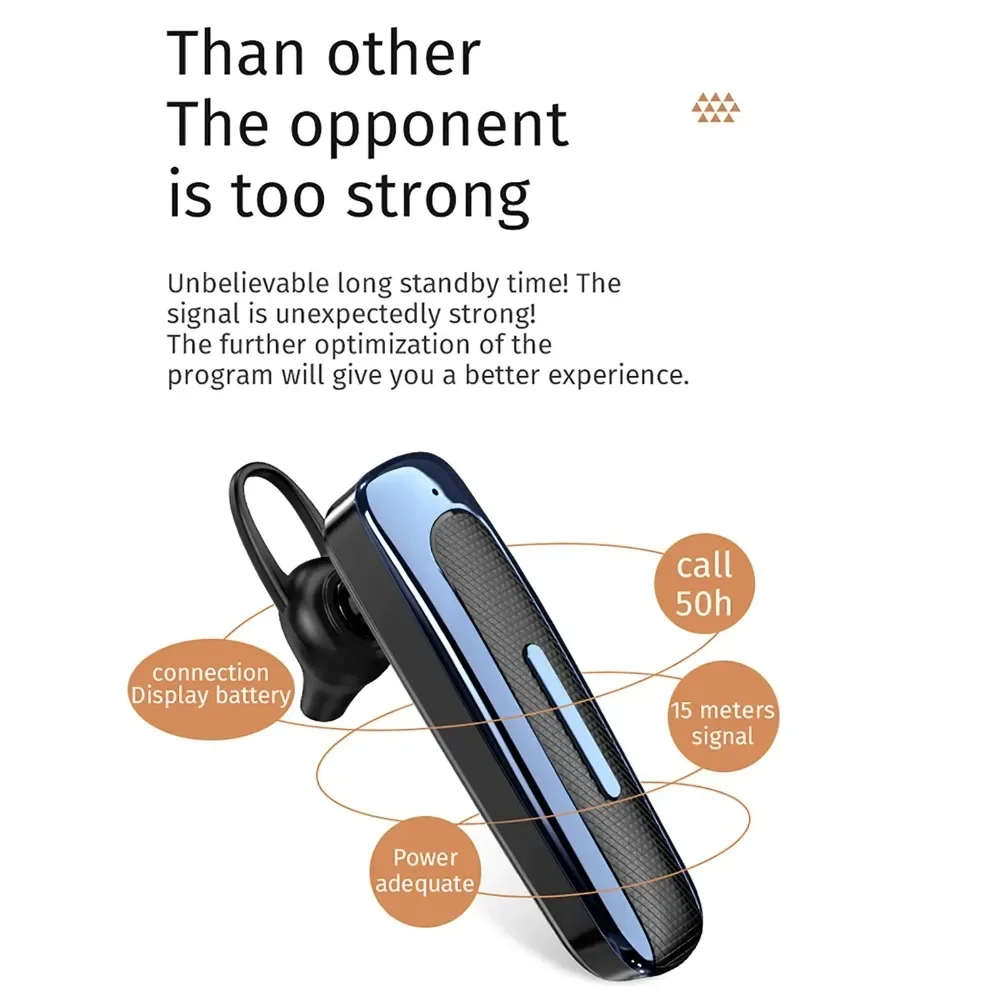 

Ear Hook E1 Wireless Bluetooth Earphone Earbuds in-ear Business Headphones Hands Free Mic E1 Bluetooth Headset