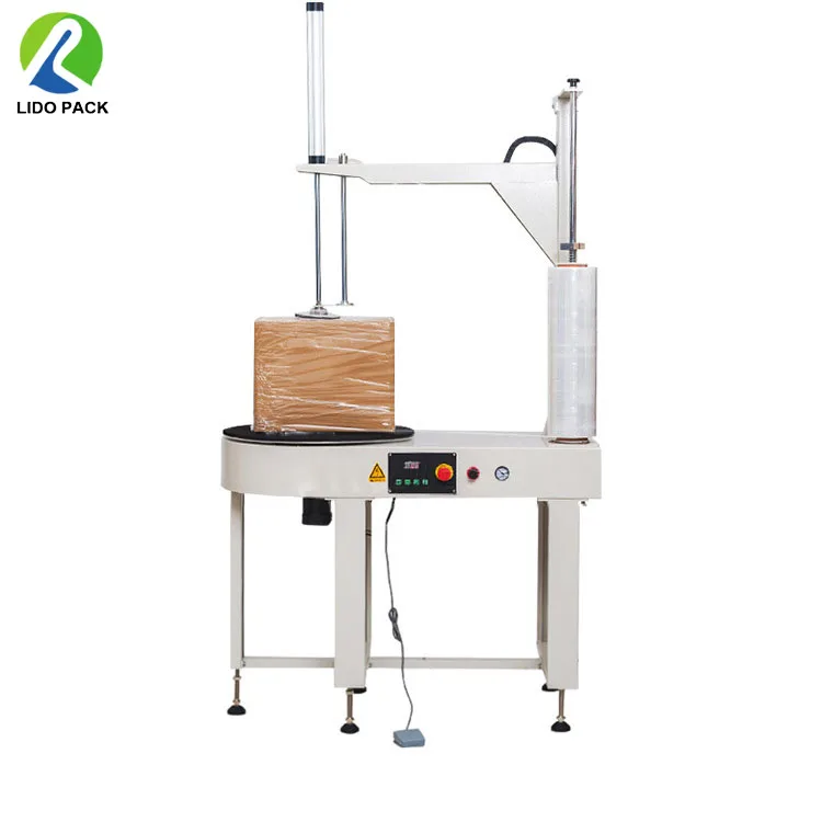 Foot switch control DBC800S  Pallet wtrapping Machine packaging  with Top Pressure Pate  Stretch Film Luggage wrapping