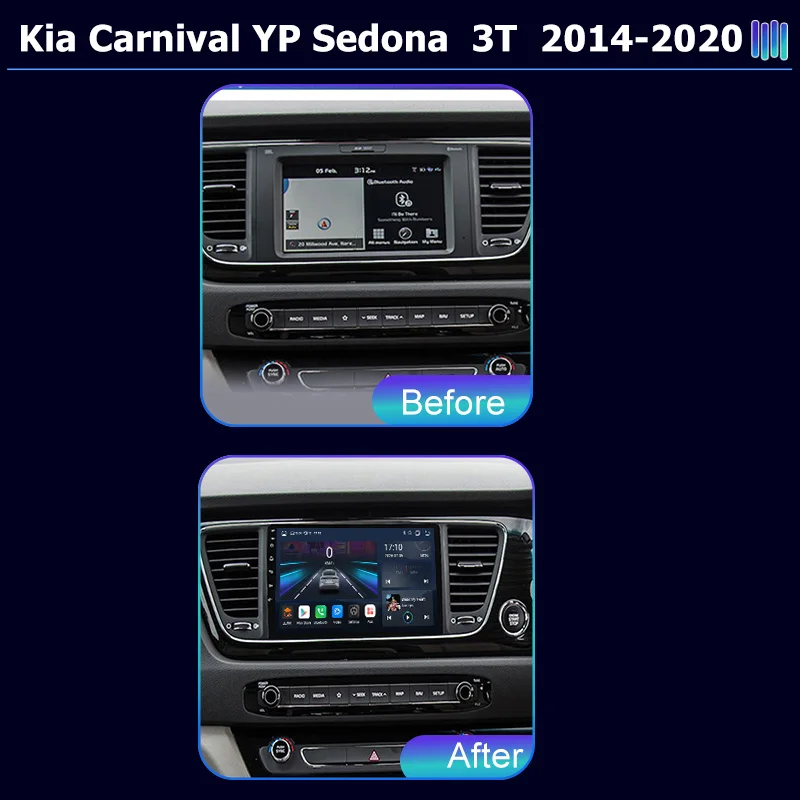 AI VOICE Android car radio for Kia Carnival YP Sedona  3T 2014 2020 GPS Navigation video Multimedia Player tape recorder