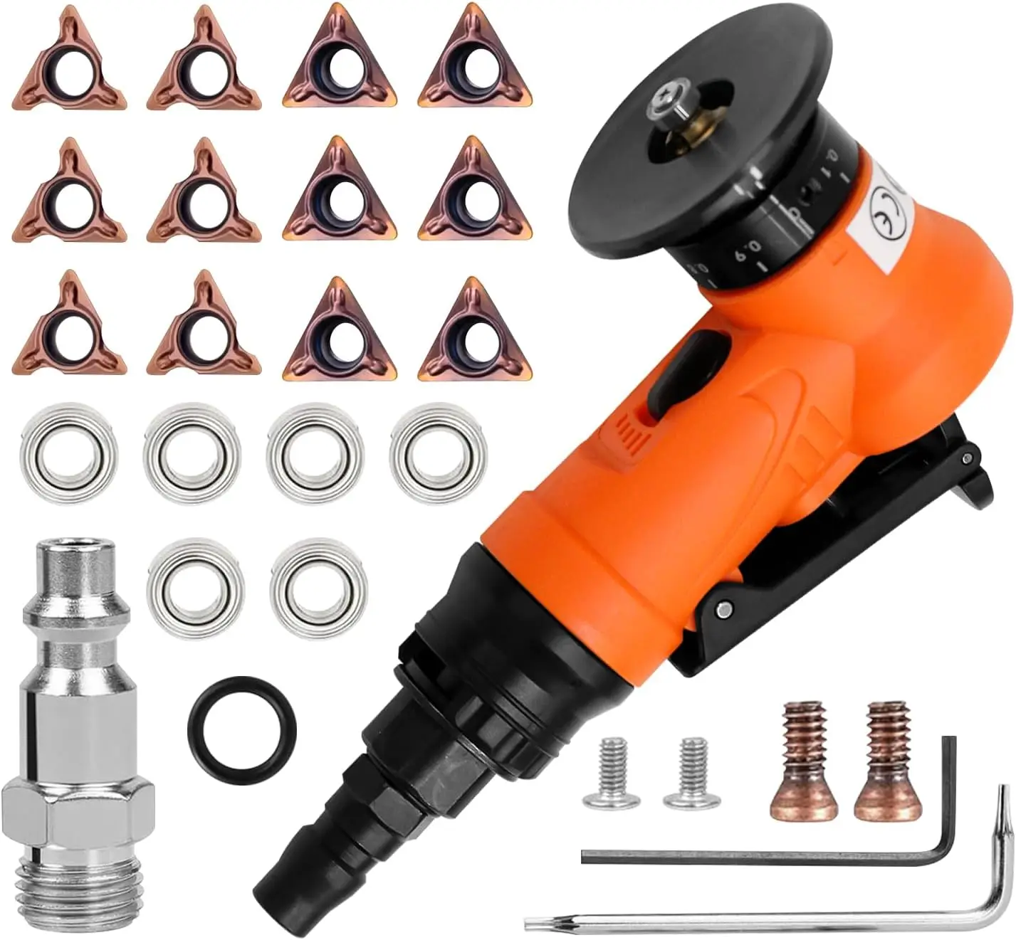 

2 in 1 Mini Pneumatic Chamfering Machine, 45° Arc Corner Beveling Trimming Deburring Tool with C&R Angle Blades