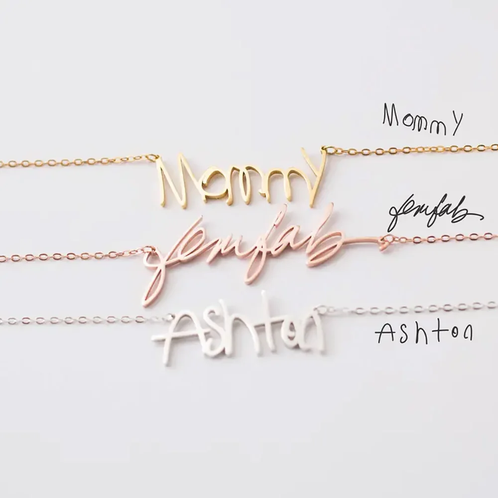 

Custom Handwritten Hand-Painted Name Necklace Personalized Art Signature LOGO Stainless Steel Necklace Fashion Trend Jewelry