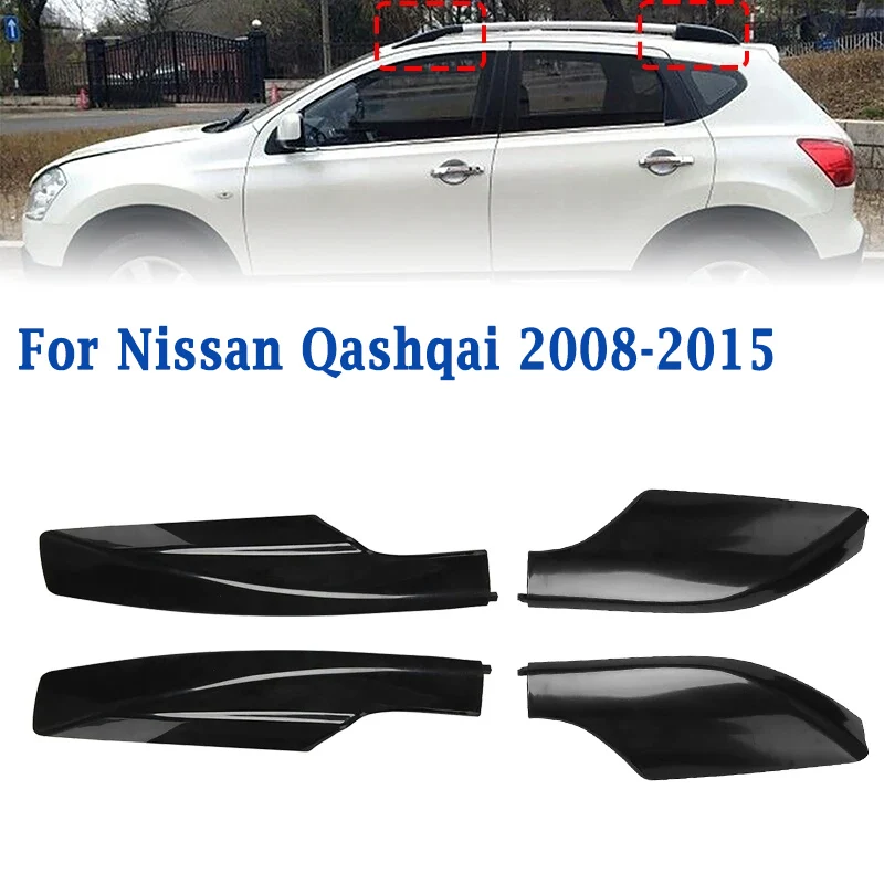 Rack de teto barra ferroviária final escudo protetor dianteiro traseiro bagagem rack plasitc capa de proteção para nissan qashqai 2008-2015