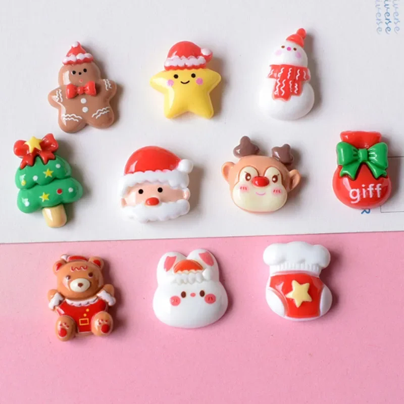 Adorable Resin Christmas Shoe Charms Accessories Fit Clog Backapck Wristbands Shoe Decorate Buckle Handmade jewelry Parties Gift