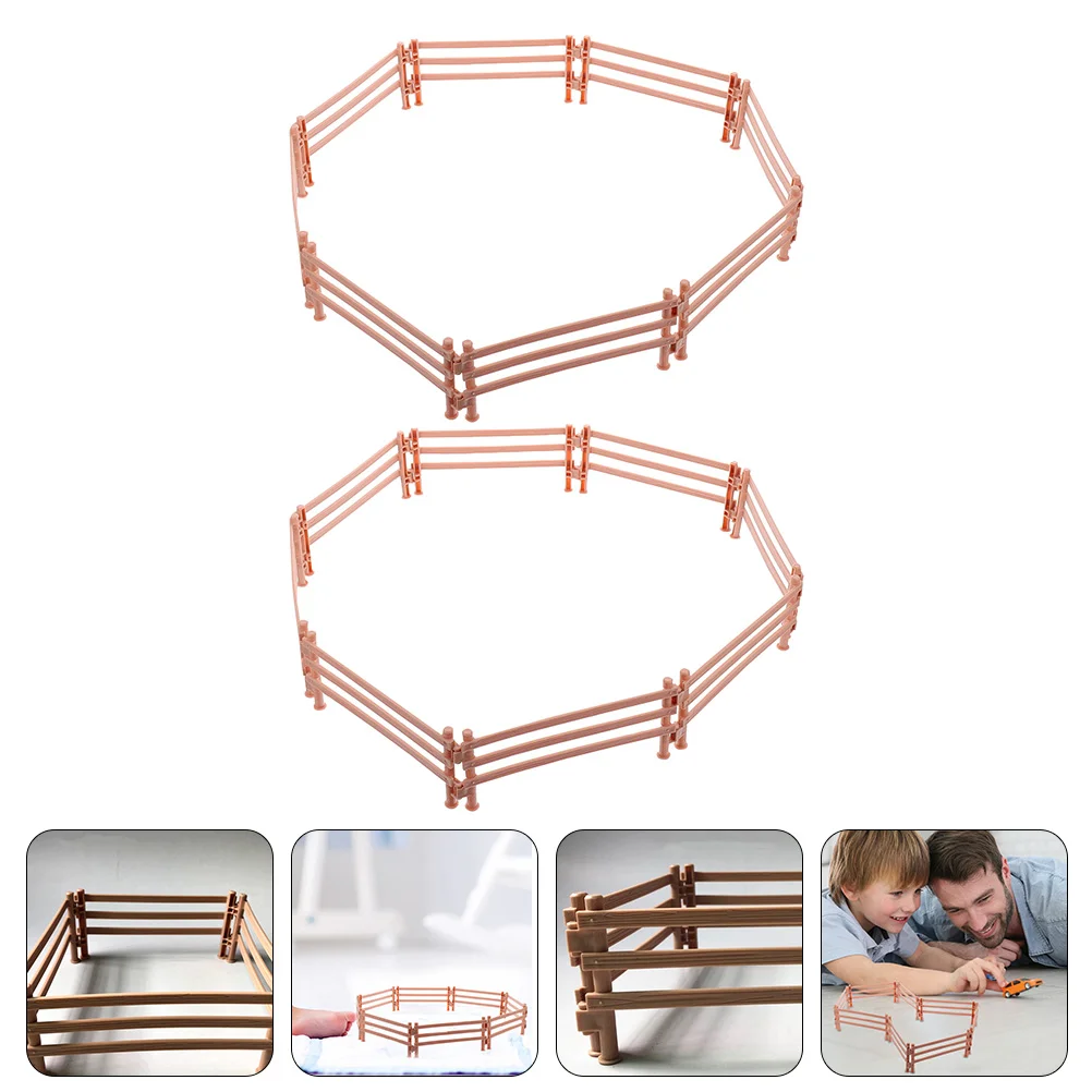 16 Pcs Micro Landscape Fence Kids Toy Imitation Attachment Belt Button Farm Fencing Accessory