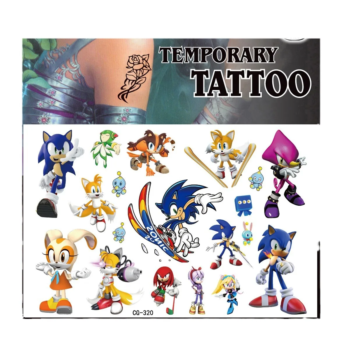 Временные татуировки-наклейки с героями мультфильмов аниме «Соник», детские боди-арт, косплей, игрушки для вечеринок, забавные и милые детские награды, подарки
