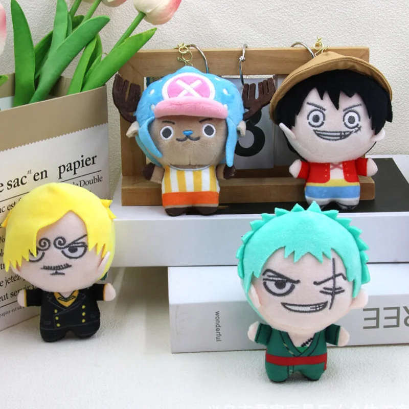 Muñeco de Peluche de Anime Estilo Japonés One Piece, Lindo Llavero de Peluche de Dibujos Animados, Creatividad, Accesorios de Anime, Decoración para Cremallera de Mochila